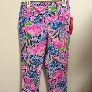 Lilly Pulitzer Corso Pants UPF 50+ Tiger sunrise Golf (Gecko Green)